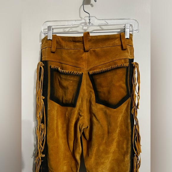Genuine Leather fringe, lined, pants by 3B West by Tansmith - Picture 8 of 16